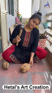 Creative way to make bird nest from waste coconut #bird #nest #coconut #creative | Hetal's Art - Creation