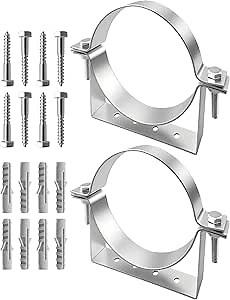 Amazon.com: 6 Inch Pipe Hanger Chimney Support Bracket, 2 Pcs Heavy Duty Steel Rigid Split Ring Hanger, B-Vent Wall Strap Includes Wall Mount Screws Gaskets : Industrial & Scientific