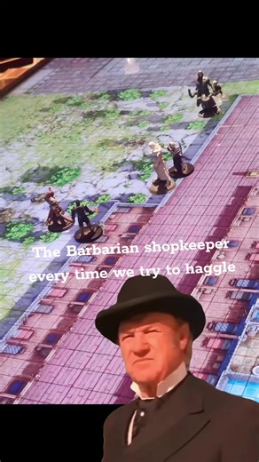 Barbarian Shopkeeper Haggling in Dungeons & Dragons