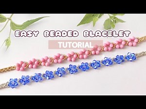Easy Beaded Bracelet Step-by-Step Tutorial | Making Jewerly for Beginners | Sparkle Flowers