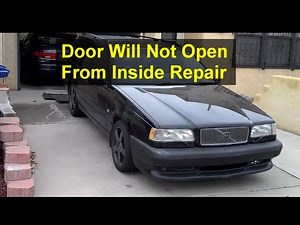 Volvo 850 front door will not open from the inside handle repair. Latch link bar has fallen off.