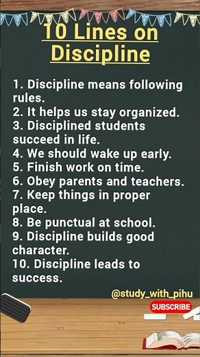 10 Lines on Discipline 🎯 | Discipline Essay | Good Habits for Students | Importance of Discipline