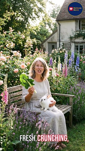 Woman Feeding Rabbit Swiss Chard 🍃🐇🥗 Rabbits Love It! #shorts
