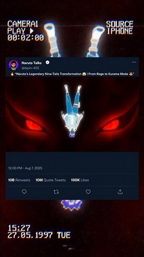 🔥 “Naruto’s Legendary Nine-Tails Transformation 😱 | From Rage to Kurama Mode 🦊”#anime #naruto