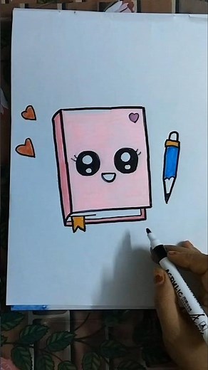 How to Draw a Cute Notebook For Kids #shorts #ytshorts #trending #drawing #viralvideo #notebook #art