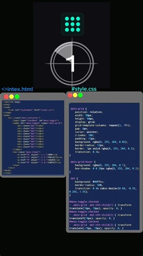 Only Pro Developers Know This 9-Dot Animation 💀 #HTML #webdesign #csstricks #shorts #shortvideo
