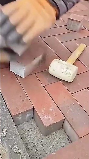 Permeable red brick paving process for sidewalks