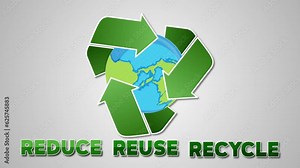 Animation Illustrated Motion Graphic Reduce, Reuse, Recycle Texts