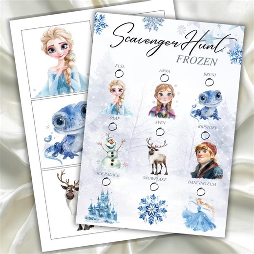 Frozen Scavenger Hunt Game: Anna & Elsa Printable Game for Kids (digital Download) - Etsy