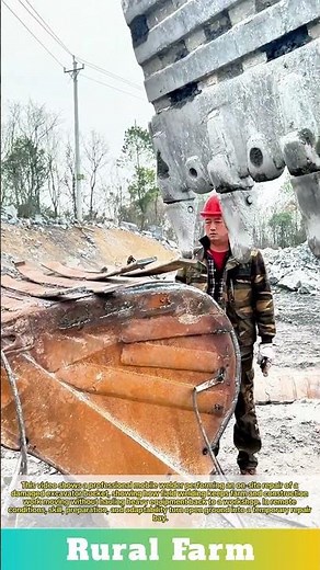 Fixing Farm Machinery in Field Professional Mobile Welder: Welding On-Site Excavator Bucket Repair