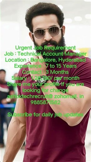 Job Requirement Technical Account Manager #technical #accountmanager #account