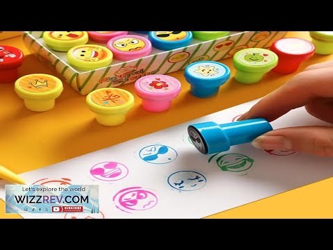 10pcs Cartoon Pattern Stamp Cartoon Smiling Face Children's Clip and Paste Toy