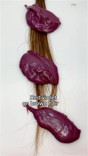 Red-Violet semi-permanent color on brown hair ❤️ Pallure color masks