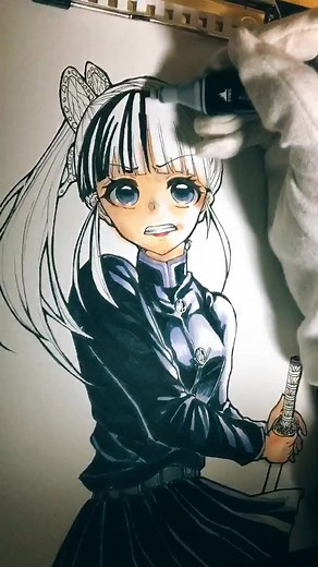 Anime Character Drawing and Coloring Process