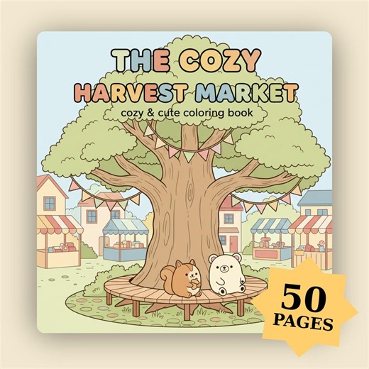 Cozy Harvest Market Coloring Book:spring Farmers With Animals and Vegetable Garden - Etsy