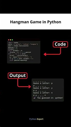Build a Hangman Game in Python 🐍 | Beginner Python Project #developer #programming #python #project