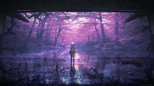 Mystical Purple Forest Pond Live Wallpaper - MoeWalls