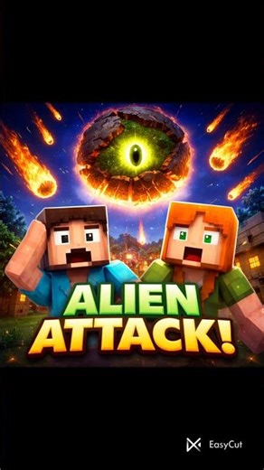 Alien Attack on STEVE AND ALEX VILLAGE| Animation Short #Minecraftanimation #minecraftshorts