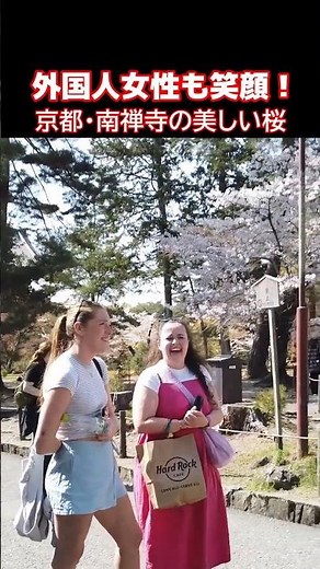 🌸外国人女性も大喜び！外国人観光客が京都・南禅寺の桜を満喫！日本の春を満喫する外国人観光客 #外国人の反応 #桜 #京都