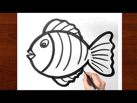 How to draw fish easy and simple for kids | fish drawing for kids | Kids Drawing #fish