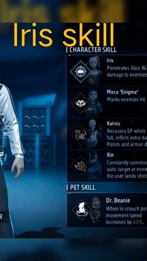 free fire character skill in ClU, Xayne , Iris , Marse