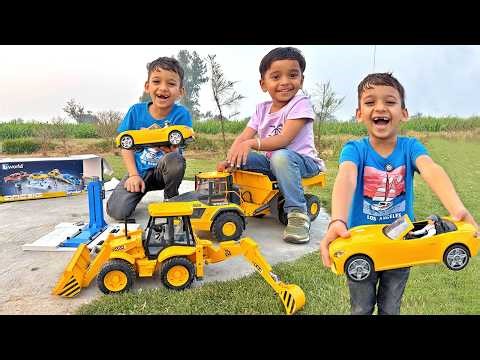 Kids Unbox Bruder Car Service Center 🚗 Fun JCB Construction Story Playtime!