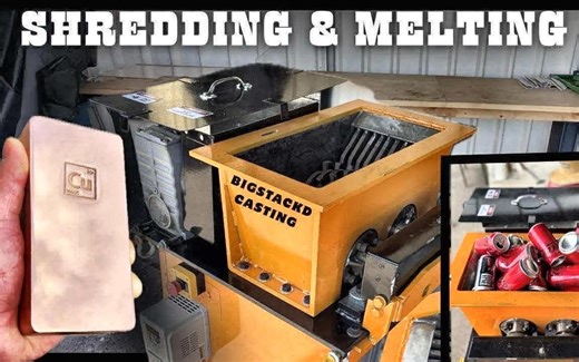 [bigstackd casting] 粉碎、铣削和熔化铜 - 垃圾变宝 - bigstackd metal