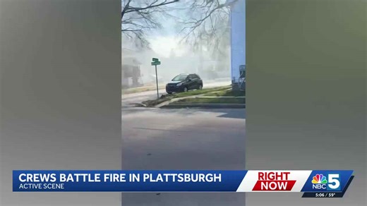 Crews battle house fire in Plattsburgh