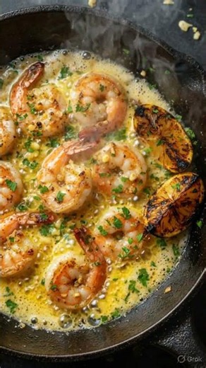 🦐 Garlic Butter Sizzling Jumbo Shrimp 🧄