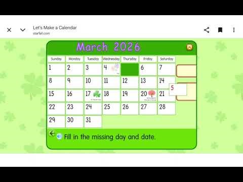 Starfall Calendar March 5, 2026