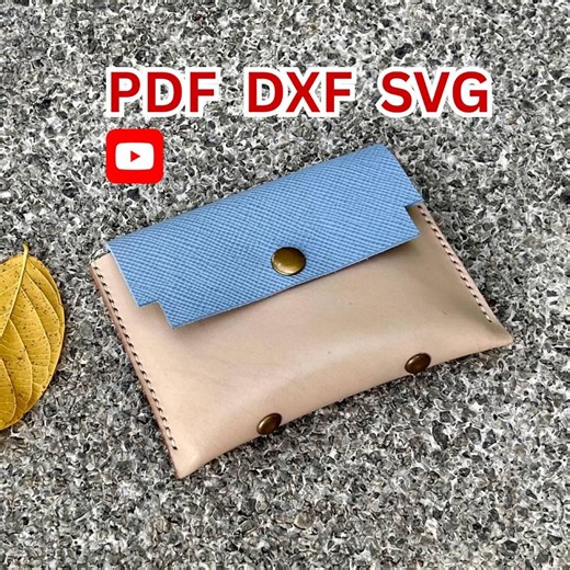 Minimalist Leather Card Holder Pattern, Slim Wallet Template (PDF, SVG, DXF) - Etsy