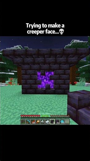 Minecraft creeper face build moments