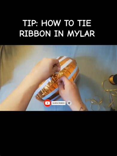 BALLOON DECORATION IDEA - How to tie Ribbon in Mylar Balloon #balloondecoration #balloons #diy