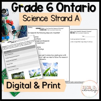 Modified Grade 6 Ontario Science STEM Unit Strand A- ESL and Special Ed Focused