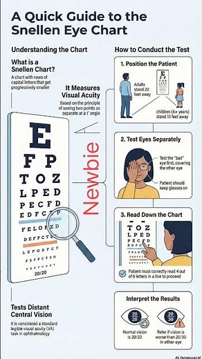 snellen chart -important points to nurses/nursing students