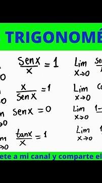 TRIGONOMETRIC LIMITS: MOST USED CHARACTERISTICS AND FORMULAS