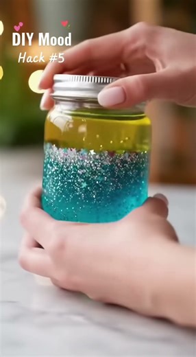💖 DIY Mood Jar | Sparkle Calm Jar for Happiness & Relaxation! ✨#diy #MoodJar #GlitterDIY #crafts