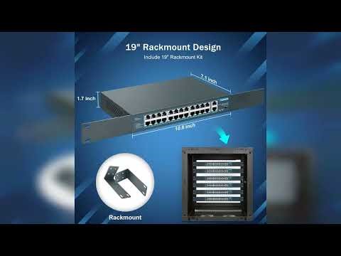 Review: Yuanley 24 Port PoE Switch with 2 Gigabit Ethernet Uplink Port, Unmanaged 26 Port 802....