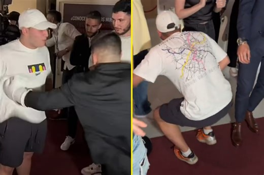 Watch UFC star Ilia Topuria drop fan with vicious body shot after bizarre request