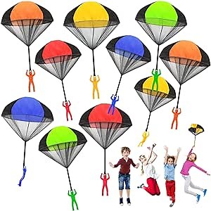 Amazon.com: Juuxncgv 10 Pack Parachute Toy,Tangle Free Throwing Toy Parachute,Outdoor Toss It Up Flying Toys for Kids,Gifts(5 Colors) : Toys & Games