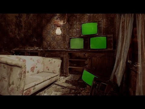 Halloween Green Screen Haunted House old Tv