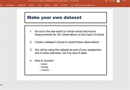 M01 Constructing Dataset with Excel