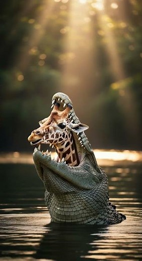 Crocodile and Eats a Giraffe | Shocking Wild Encounter Unfolds #wildlife #nature #animal