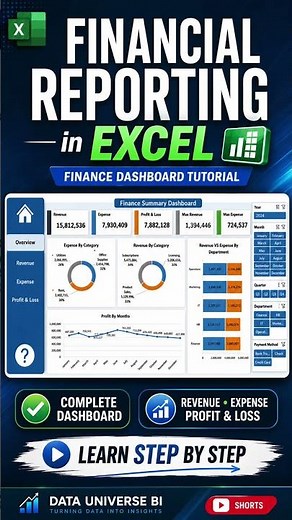 Excel Finance Dashboard Tutorial — Full Build 💰 #shorts