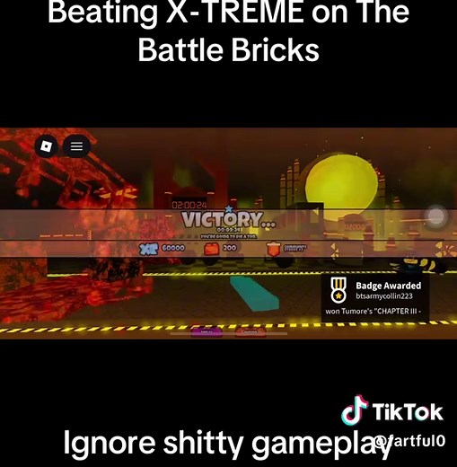 Beating X-TREME on The Battle Bricks in Roblox