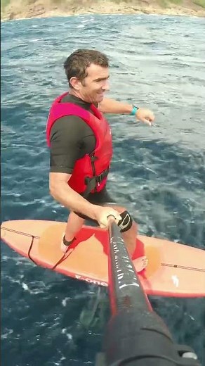 🏄 Flying offshore 🤙 #downwindfoil #downwinder #supfoil #downwind #foil