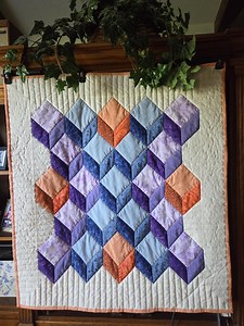 Tumbling Blocks Quilt - Etsy
