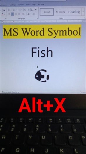 Fish 🐟 Ms Word Symbols Shortcut Tricks keys #computer #trending #viralvideo #shorts #trend