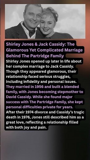 Shirley Jones & Jack Cassidy: The Glamorous Yet Complicated Marriage Behind The Partridge Family