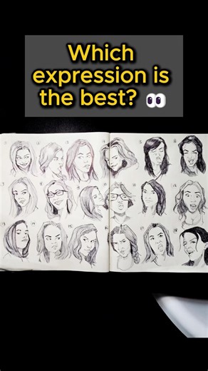 18 Facial Expressions Practice ✏️ | Pen Sketchbook Drawing